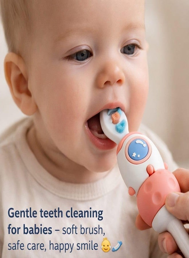 SMILE BABY 3D Cartoon Handle Soft Bristles Toothbrush for Children's with Travel Case 2 To 7 Years (ROKET PINK) - Image 2